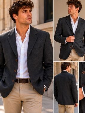 Harry Rosen Samuelsohn J.P. Tilford Wool Blazer Size 40R Made in Canada Classic